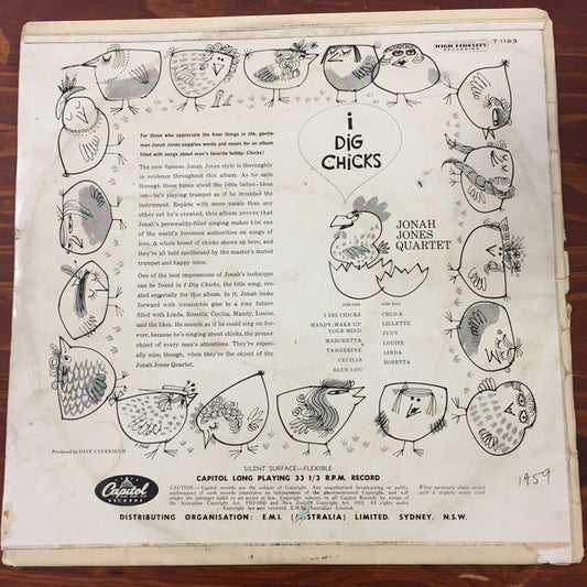 The Jonah Jones Quartet : I Dig Chicks! (LP, Album)