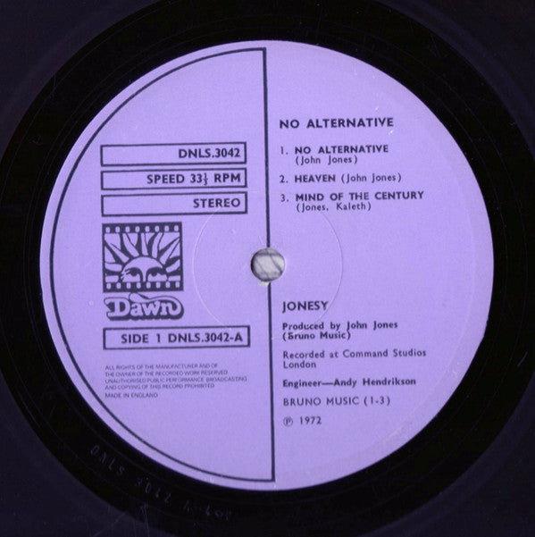 Jonesy (2) : No Alternative (LP, Album, Gat)
