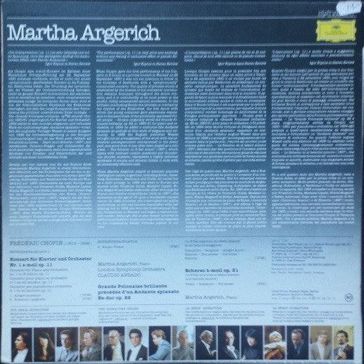 Frédéric Chopin / Franz Liszt – Martha Argerich, London Symphony Orchestra · Claudio Abbado : Klavierkonzert Nr. 1 / Klavierkonzert Nr. 1 (LP, RE)