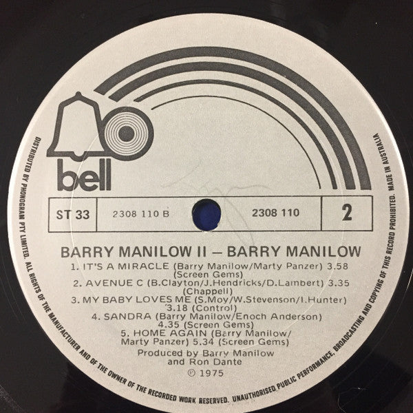 Barry Manilow : Barry Manilow II (LP, Album)