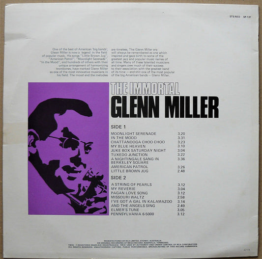 Glenn Miller : The Immortal Glenn Miller (LP, Comp)