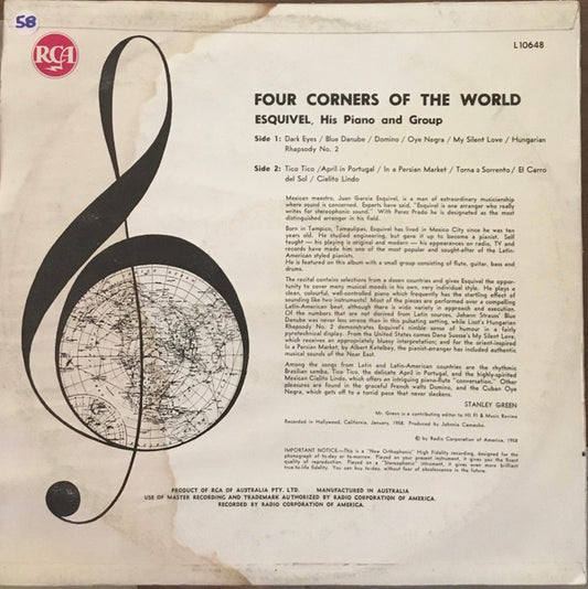 Esquivel And His Orchestra : Four Corners Of The World (LP, Album, Mono)