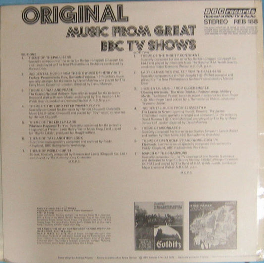 Various : Original Music From Great BBC TV Shows (LP, Comp)