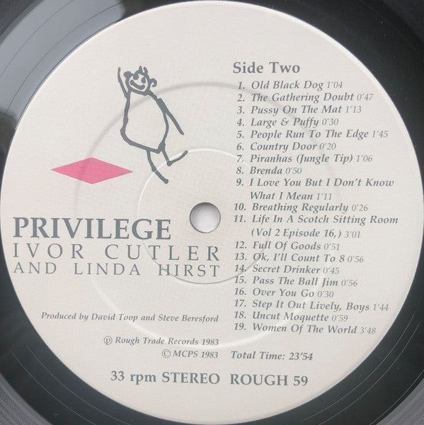 Ivor Cutler And Linda Hirst : Privilege (LP, Album)
