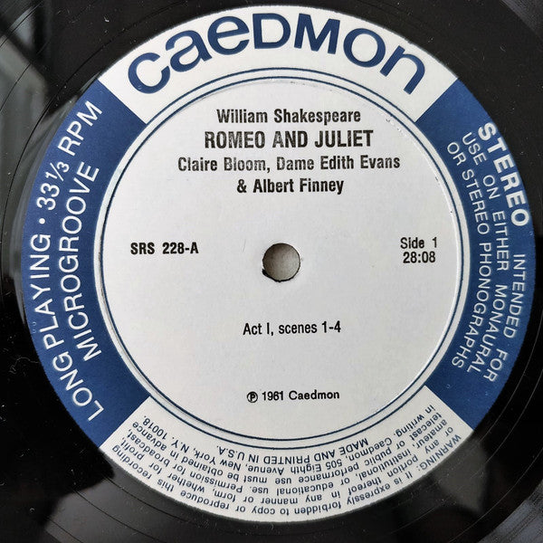 William Shakespeare, Claire Bloom, Edith Evans, Albert Finney Directed by Howard Sackler : Romeo And Juliet (3xLP + Box)