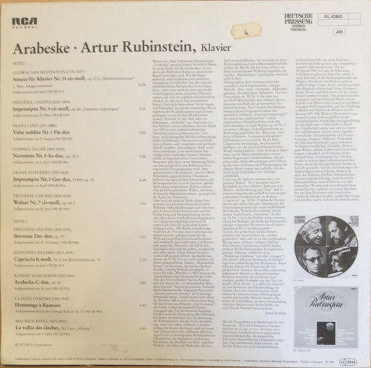 Arthur Rubinstein : Arabeske (LP, Comp)