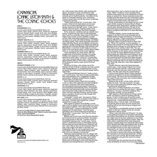 Lonnie Liston Smith And The Cosmic Echoes : Expansions (LP, Album, RE, Gat)