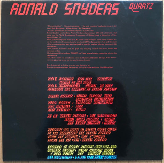 Ronald Snijders : Quartz (LP, Album)