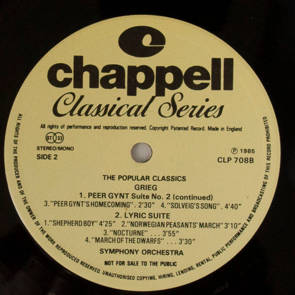 Edvard Grieg : The Popular Classics (LP, Album, Mono)