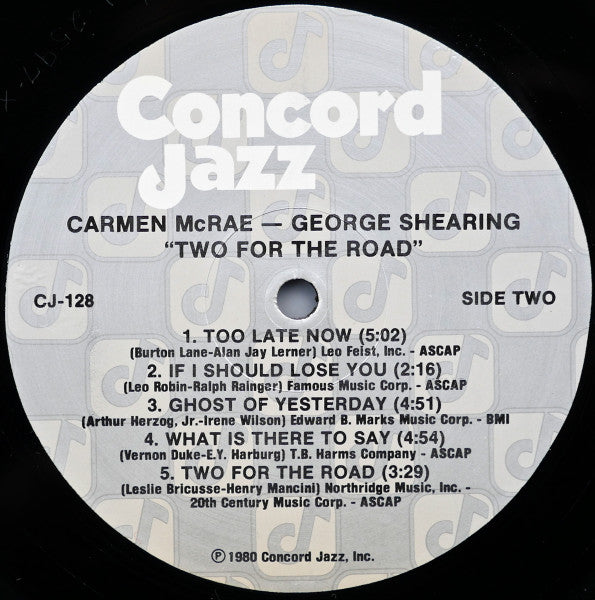 Carmen McRae - George Shearing : Two For The Road (LP, Album)