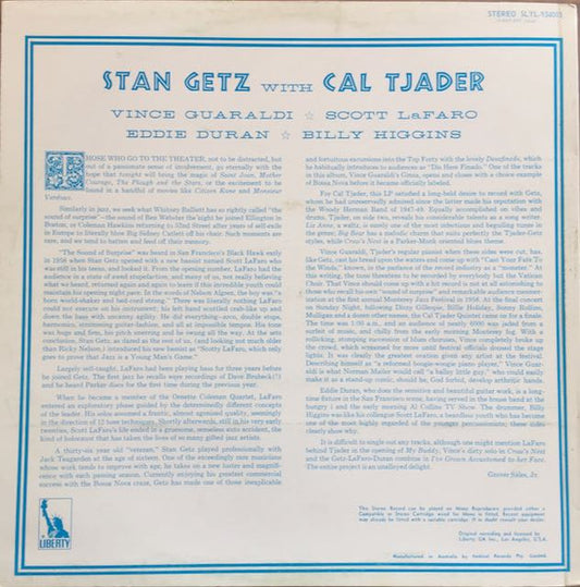 Stan Getz : Stan Getz (LP, Album, RE)