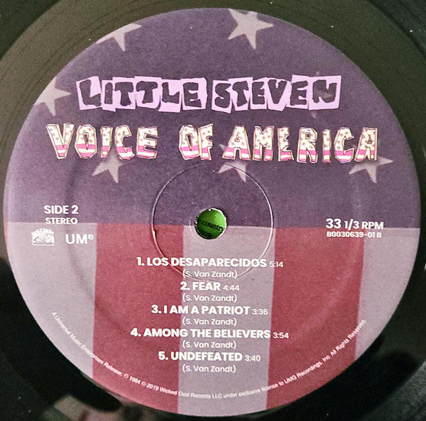 Little Steven : Voice Of America (LP, Album, RE, RM)