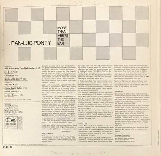 Jean-Luc Ponty : More Than Meets The Ear (LP, Album, Uni)