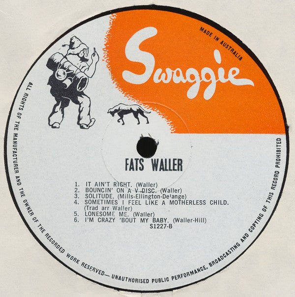 Fats Waller : Fats Waller (LP, Comp, Mono)