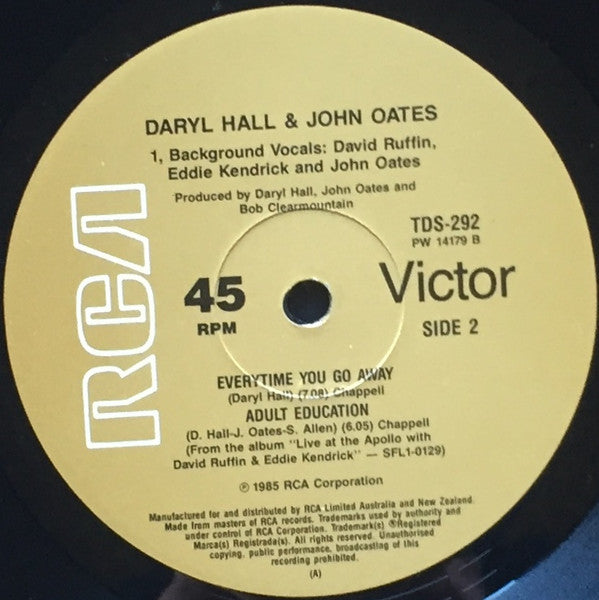 Daryl Hall & John Oates With David Ruffin & Eddie Kendricks : A Nite At The Apollo Live! (12", Single)