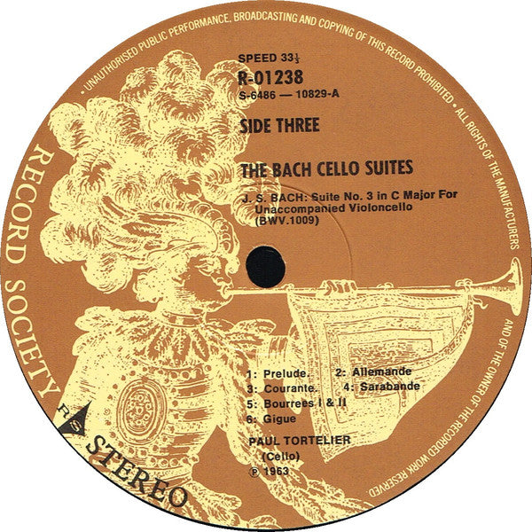 Johann Sebastian Bach, Paul Tortelier : The Cello Suites (3xLP, Album, Club, RE + Box)