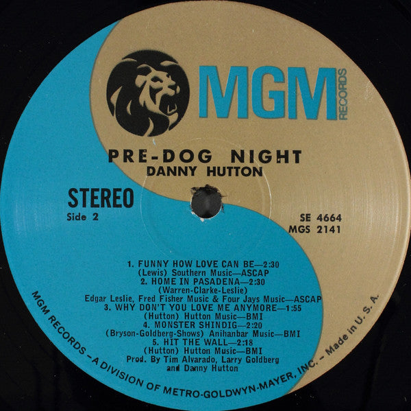 Danny Hutton : Pre-Dog Night (LP, Comp)