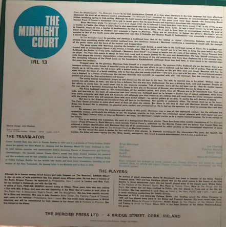 Brian Merriman (2), Canon Cosslet Quinn : The Midnight Court (LP, Mono)