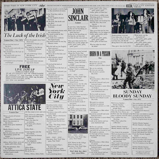 John Lennon & Yoko Ono / The Plastic Ono Band With Elephants Memory Plus Invisible Strings : Some Time In New York City (2xLP, Album, RE, Los)