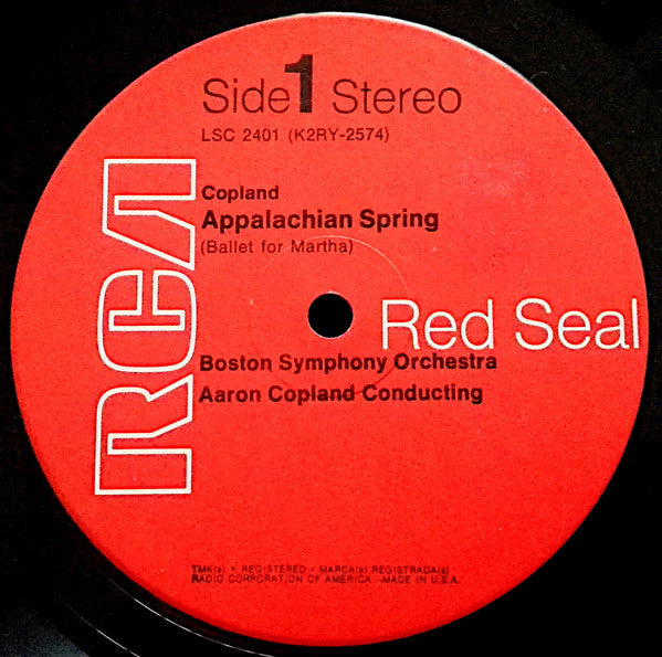Aaron Copland / Boston Symphony Orchestra Conducted By Aaron Copland : Appalachian Spring / The Tender Land - Suite (LP, RE)