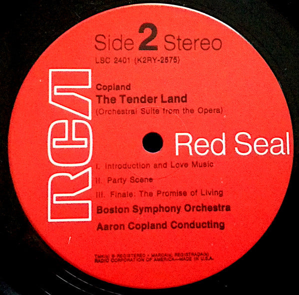 Aaron Copland / Boston Symphony Orchestra Conducted By Aaron Copland : Appalachian Spring / The Tender Land - Suite (LP, RE)