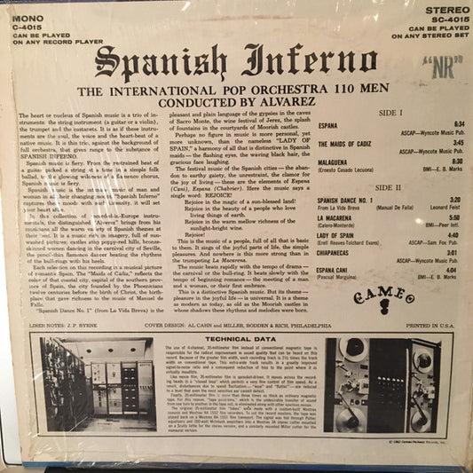 The International Pop Orchestra Conducted By Alvarez (4) : Spanish Inferno (LP)