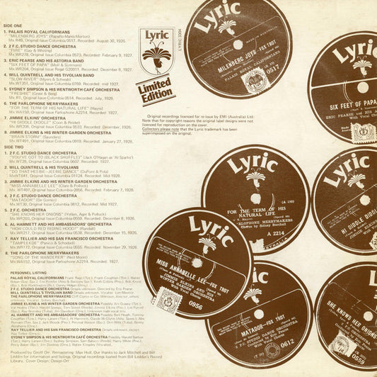 Various : Sydney 1926-28 - A Study In 'Hot' Dance Music (LP, Comp)
