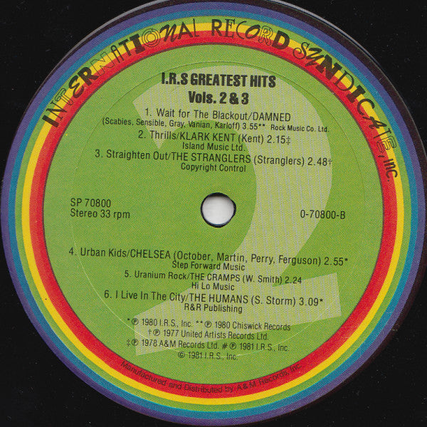 Various : I.R.S. Greatest Hits Vols. 2 & 3 (2xLP, Comp, Gat)