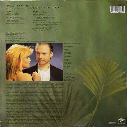 Toyah And Robert Fripp Featuring The League Of Crafty Guitarists : The Lady Or The Tiger? (LP, Album)