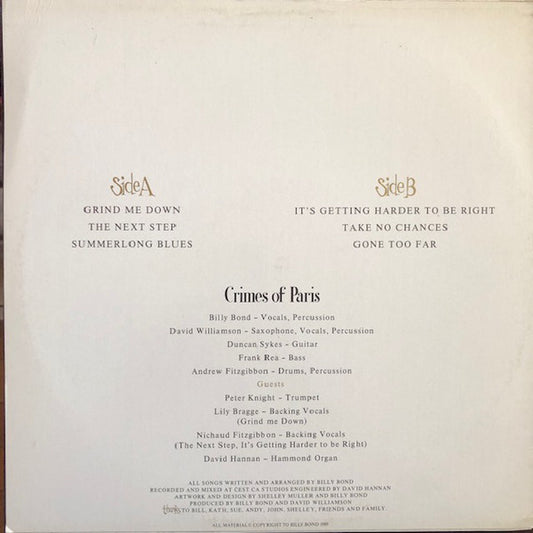 Crimes Of Paris : The Next Step (LP)