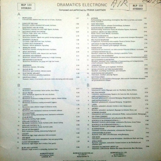 Frank Gartner : Dramatics Electronic (LP)