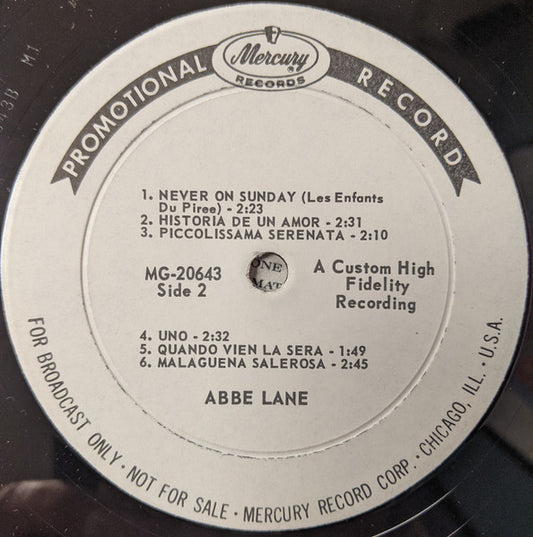Abbe Lane, Xavier Cugat And His Orchestra : Abbe Lane With Xavier Cugat And His Orchestra (LP, Album, Mono, Promo)