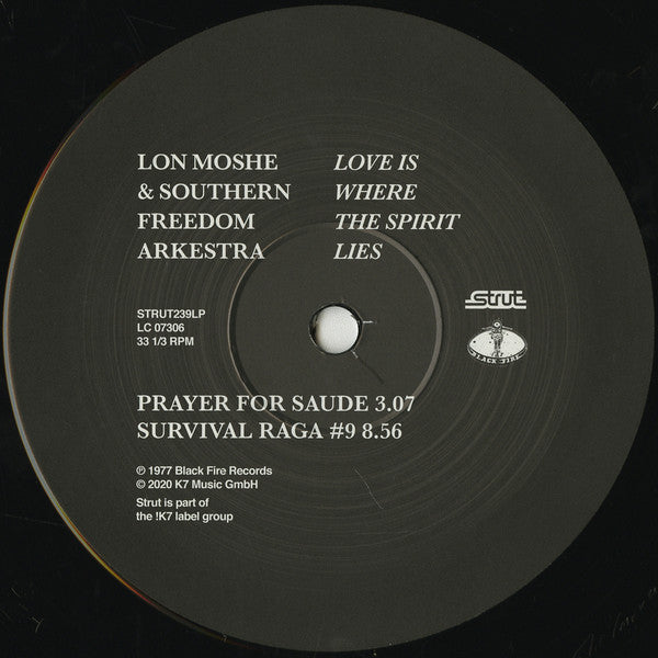 Lon Moshe & Southern Freedom Arkestra : Love Is Where The Spirit Lies (2xLP, Album, RE)