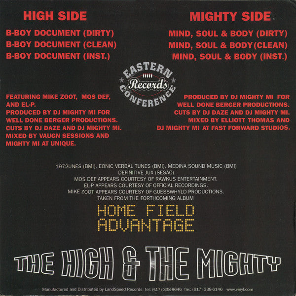 The High & Mighty Featuring Mos Def, EL-P & Mike Zoot : B-Boy Document / Mind, Soul & Body (12")