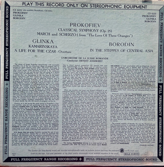 Ernest Ansermet, L'Orchestre De La Suisse Romande : Ernest Ansermet, L'Orchestre de la Suisse Romande (LP)