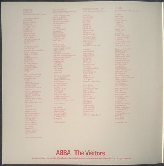 ABBA : The Visitors (LP, Album, Gat)