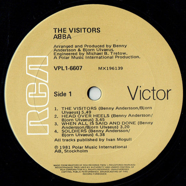 ABBA : The Visitors (LP, Album, Gat)