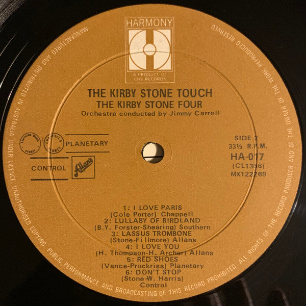The Kirby Stone Four : The Kirby Stone Touch (LP, Album, Mono)