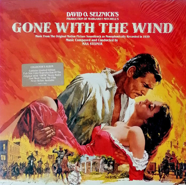 Max Steiner : Gone With The Wind (Music From The Original Motion Picture Soundtrack As Monophonically Recorded In 1939) (LP, Album, RM)