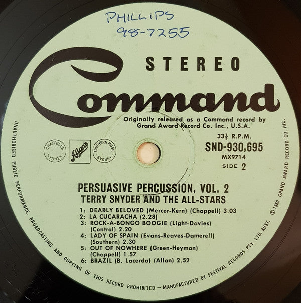 Terry Snyder And The All Stars : Persuasive Percussion Volume 2 (LP)