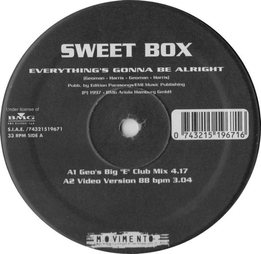 Sweetbox : Everything's Gonna Be Alright (12")