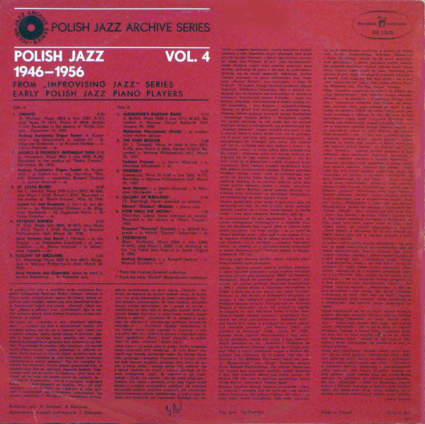 Various : From "Improvising Jazz" Series (Early Polish Jazz Piano Players) (LP, Comp)