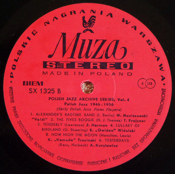 Various : From "Improvising Jazz" Series (Early Polish Jazz Piano Players) (LP, Comp)