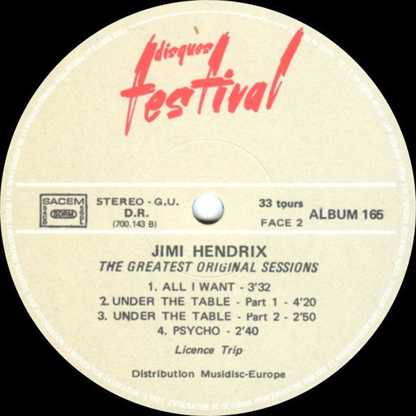 Jimi Hendrix : The Greatest Original Sessions (2xLP, Comp, Gat)