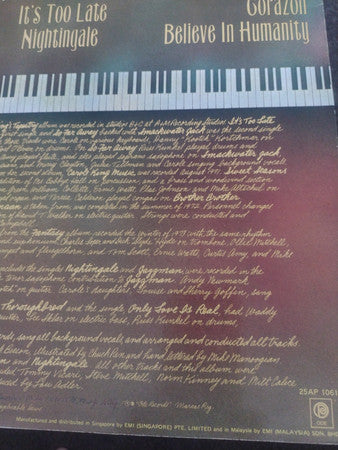 Carole King : Her Greatest Hits (Songs Of Long Ago) (LP, Comp)