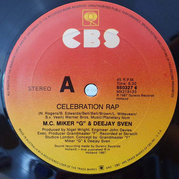 MC Miker G. & DJ Sven : Celebration Rap (12")