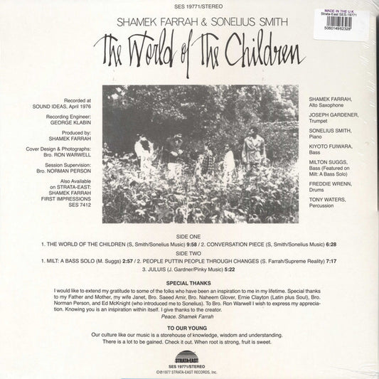 Shamek Farrah & Sonelius Smith : The World Of The Children (LP, Album, RE, RM)