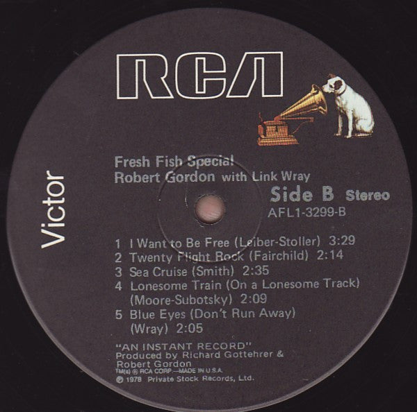 Robert Gordon (2) With Link Wray : Fresh Fish Special (LP, Album)