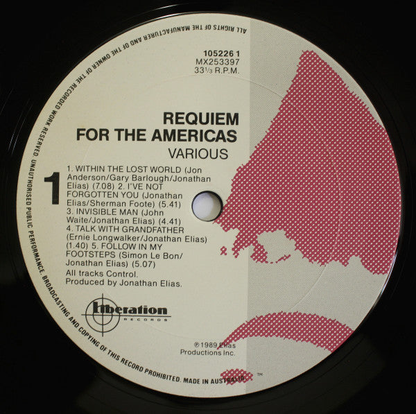 Jonathan Elias : Requiem For The Americas - Songs From The Lost World (LP, Album, Gat)