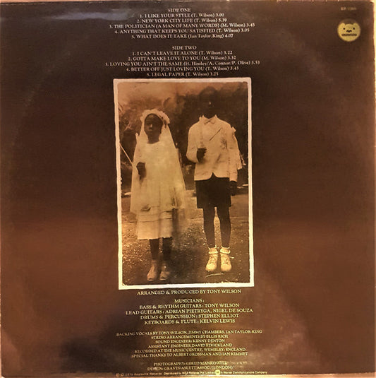 Tony Wilson (3) : I Like Your Style (LP, Album)